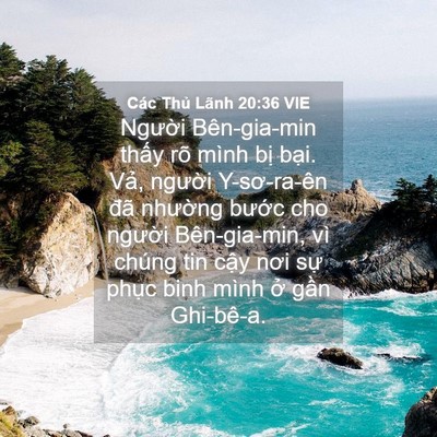 Picture 04 - Các Thủ Lãnh 20:36 VIE - Người Bên-gia-min thấy rõ mình bị - Bible Verse Picture