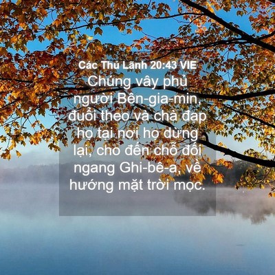Picture 04 - Các Thủ Lãnh 20:43 VIE - Chúng vây phủ người Bên-gia-min, đuổi - Bible Verse Picture