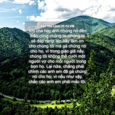 Picture 04 - Các Thủ Lãnh 21:22 VIE - Khi cha hay anh chúng nó đến kiện cùng - Bible Verse Picture