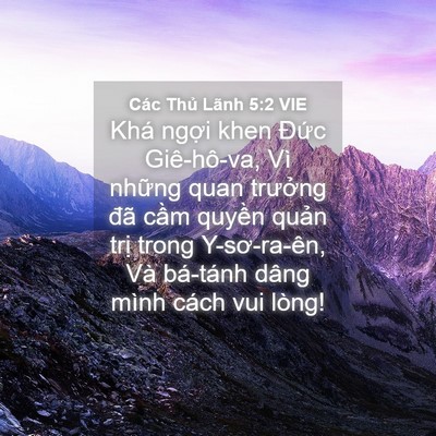 Picture 04 - Các Thủ Lãnh 5:2 VIE - Khá ngợi khen Đức Giê-hô-va, Vì những - Bible Verse Picture