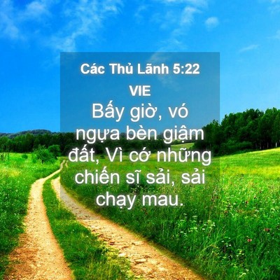 Picture 04 - Các Thủ Lãnh 5:22 VIE - Bấy giờ, vó ngựa bèn giậm đất, Vì - Bible Verse Picture