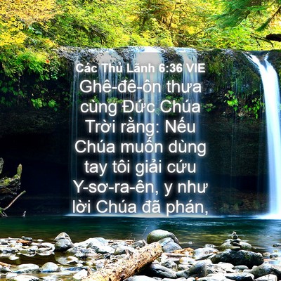 Picture 04 - Các Thủ Lãnh 6:36 VIE - Ghê-đê-ôn thưa cùng Đức Chúa Trời - Bible Verse Picture