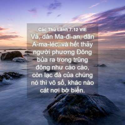 Picture 04 - Các Thủ Lãnh 7:12 VIE - Vả, dân Ma-đi-an, dân A-ma-léc, và hết - Bible Verse Picture