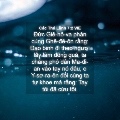 Picture 04 - Các Thủ Lãnh 7:2 VIE - Đức Giê-hô-va phán cùng Ghê-đê-ôn - Bible Verse Picture