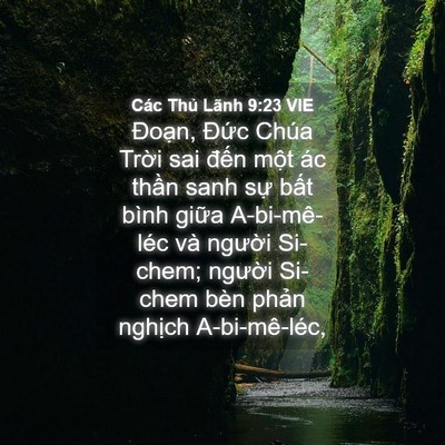 Picture 04 - Các Thủ Lãnh 9:23 VIE - Đoạn, Đức Chúa Trời sai đến một ác - Bible Verse Picture