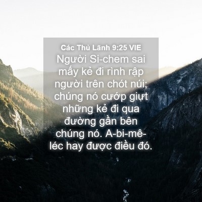 Picture 04 - Các Thủ Lãnh 9:25 VIE - Người Si-chem sai mấy kẻ đi rình rập - Bible Verse Picture