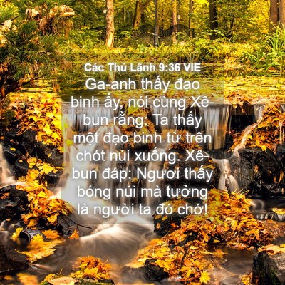 Picture 04 - Các Thủ Lãnh 9:36 VIE - Ga-anh thấy đạo binh ấy, nói cùng - Bible Verse Picture