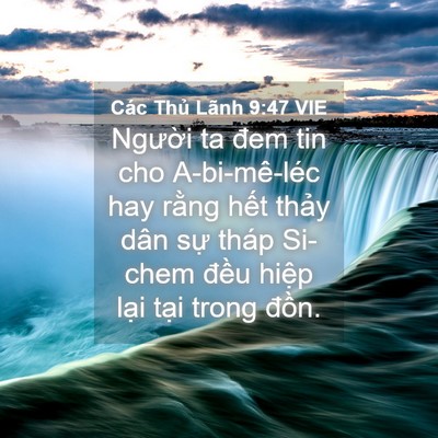 Picture 04 - Các Thủ Lãnh 9:47 VIE - Người ta đem tin cho A-bi-mê-léc hay rằng - Bible Verse Picture