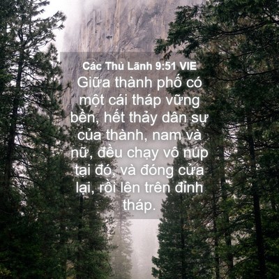Picture 04 - Các Thủ Lãnh 9:51 VIE - Giữa thành phố có một cái tháp vững - Bible Verse Picture