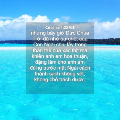 Picture 04 - Cô-lô-se 1:22 VIE - nhưng bây giờ Đức Chúa Trời đã nhờ - Bible Verse Picture
