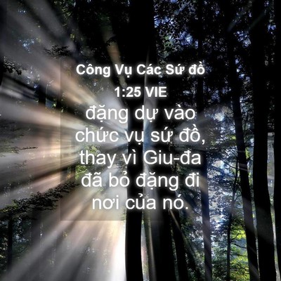 Picture 04 - Công Vụ Các Sứ đồ 1:25 VIE - đặng dự vào chức vụ sứ đồ, thay - Bible Verse Picture