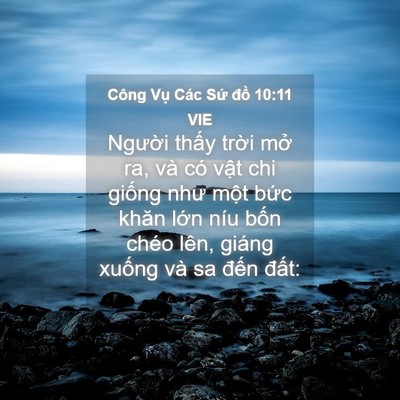 Picture 04 - Công Vụ Các Sứ đồ 10:11 VIE - Người thấy trời mở ra, và có vật chi - Bible Verse Picture