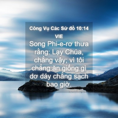 Picture 04 - Công Vụ Các Sứ đồ 10:14 VIE - Song Phi-e-rơ thưa rằng: Lạy Chúa, chẳng - Bible Verse Picture