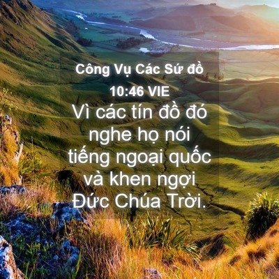 Picture 04 - Công Vụ Các Sứ đồ 10:46 VIE - Vì các tín đồ đó nghe họ nói tiếng - Bible Verse Picture
