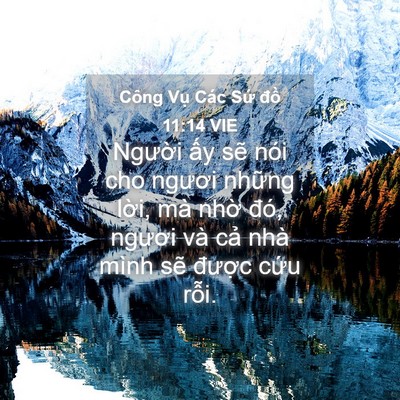 Picture 04 - Công Vụ Các Sứ đồ 11:14 VIE - Người ấy sẽ nói cho ngươi những - Bible Verse Picture