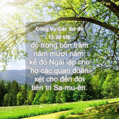 Picture 04 - Công Vụ Các Sứ đồ 13:20 VIE - độ trong bốn trăm năm mươi năm; kế - Bible Verse Picture