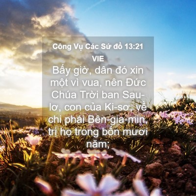 Picture 04 - Công Vụ Các Sứ đồ 13:21 VIE - Bấy giờ, dân đó xin một vì vua, nên - Bible Verse Picture
