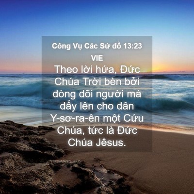 Picture 04 - Công Vụ Các Sứ đồ 13:23 VIE - Theo lời hứa, Đức Chúa Trời bèn bởi - Bible Verse Picture