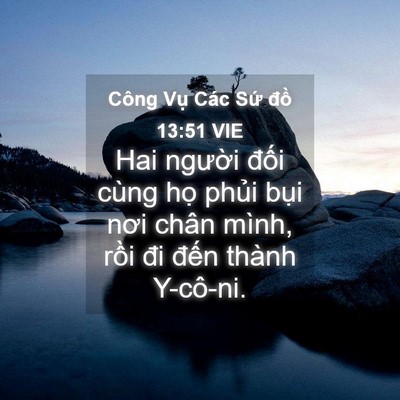 Picture 04 - Công Vụ Các Sứ đồ 13:51 VIE - Hai người đối cùng họ phủi bụi nơi - Bible Verse Picture