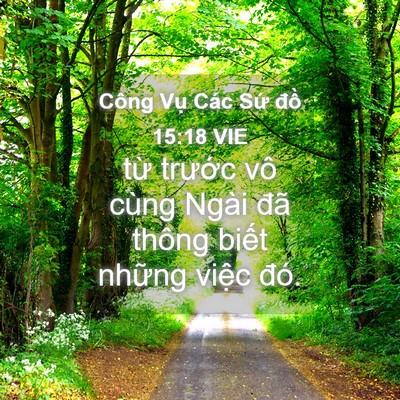 Picture 04 - Công Vụ Các Sứ đồ 15:18 VIE - từ trước vô cùng Ngài đã thông biết - Bible Verse Picture