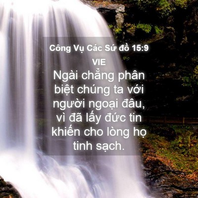 Picture 04 - Công Vụ Các Sứ đồ 15:9 VIE - Ngài chẳng phân biệt chúng ta với - Bible Verse Picture