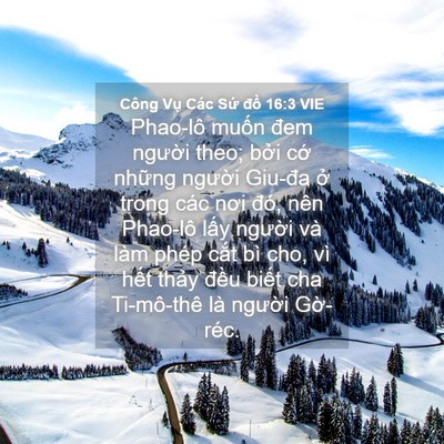 Picture 04 - Công Vụ Các Sứ đồ 16:3 VIE - Phao-lô muốn đem người theo; bởi cớ - Bible Verse Picture