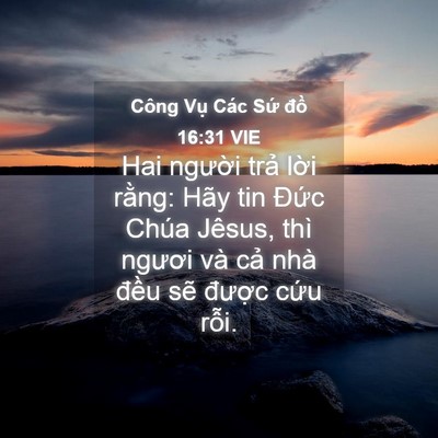 Picture 04 - Công Vụ Các Sứ đồ 16:31 VIE - Hai người trả lời rằng: Hãy tin Đức - Bible Verse Picture