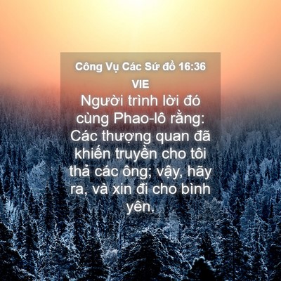 Picture 04 - Công Vụ Các Sứ đồ 16:36 VIE - Người trình lời đó cùng Phao-lô rằng: - Bible Verse Picture