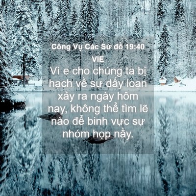 Picture 04 - Công Vụ Các Sứ đồ 19:40 VIE - Vì e cho chúng ta bị hạch về sự dấy - Bible Verse Picture