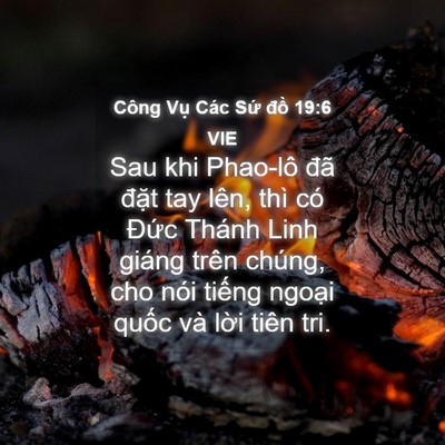 Picture 04 - Công Vụ Các Sứ đồ 19:6 VIE - Sau khi Phao-lô đã đặt tay lên, thì có - Bible Verse Picture
