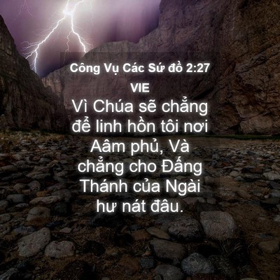 Picture 04 - Công Vụ Các Sứ đồ 2:27 VIE - Vì Chúa sẽ chẳng để linh hồn tôi nơi - Bible Verse Picture