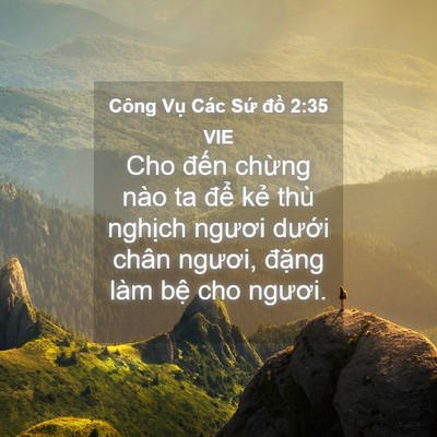 Picture 04 - Công Vụ Các Sứ đồ 2:35 VIE - Cho đến chừng nào ta để kẻ thù - Bible Verse Picture