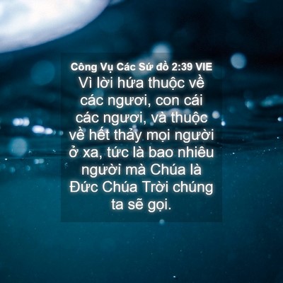 Picture 04 - Công Vụ Các Sứ đồ 2:39 VIE - Vì lời hứa thuộc về các ngươi, con - Bible Verse Picture