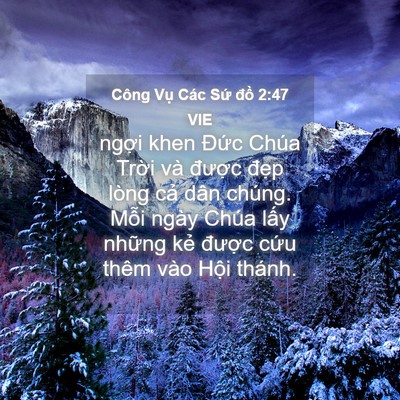 Picture 04 - Công Vụ Các Sứ đồ 2:47 VIE - ngợi khen Đức Chúa Trời và được - Bible Verse Picture