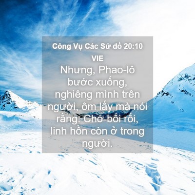 Picture 04 - Công Vụ Các Sứ đồ 20:10 VIE - Nhưng, Phao-lô bước xuống, nghiêng mình - Bible Verse Picture