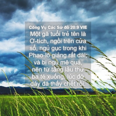 Picture 04 - Công Vụ Các Sứ đồ 20:9 VIE - Một gã tuổi trẻ tên là Ơ-tích, ngồi - Bible Verse Picture