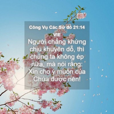 Picture 04 - Công Vụ Các Sứ đồ 21:14 VIE - Người chẳng khứng chịu khuyên dỗ, - Bible Verse Picture