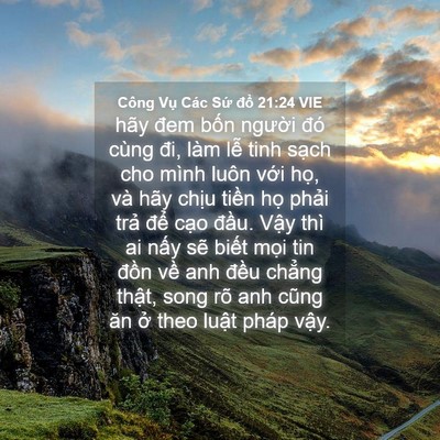 Picture 04 - Công Vụ Các Sứ đồ 21:24 VIE - hãy đem bốn người đó cùng đi, làm - Bible Verse Picture