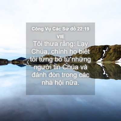 Picture 04 - Công Vụ Các Sứ đồ 22:19 VIE - Tôi thưa rằng: Lạy Chúa, chính họ - Bible Verse Picture