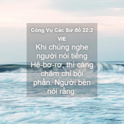 Picture 04 - Công Vụ Các Sứ đồ 22:2 VIE - Khi chúng nghe người nói tiếng - Bible Verse Picture