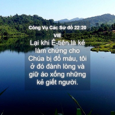 Picture 04 - Công Vụ Các Sứ đồ 22:20 VIE - Lại khi Ê-tiên là kẻ làm chứng cho - Bible Verse Picture