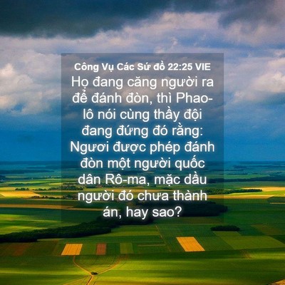 Picture 04 - Công Vụ Các Sứ đồ 22:25 VIE - Họ đang căng người ra để đánh đòn, - Bible Verse Picture