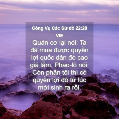 Picture 04 - Công Vụ Các Sứ đồ 22:28 VIE - Quản cơ lại nói: Ta đã mua được - Bible Verse Picture