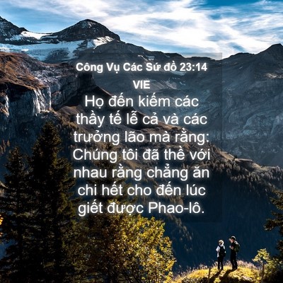 Picture 04 - Công Vụ Các Sứ đồ 23:14 VIE - Họ đến kiếm các thầy tế lễ cả và - Bible Verse Picture