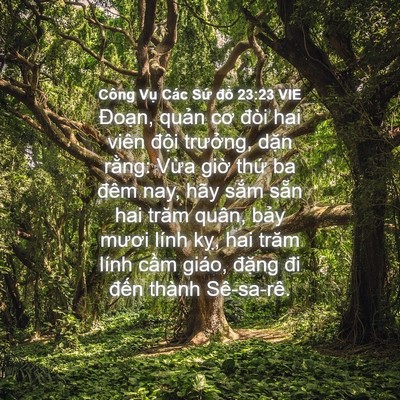 Picture 04 - Công Vụ Các Sứ đồ 23:23 VIE - Đoạn, quản cơ đòi hai viên đội - Bible Verse Picture