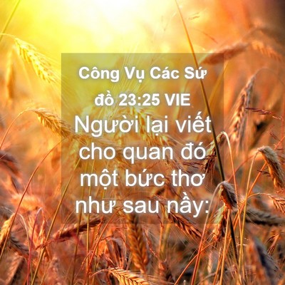 Picture 04 - Công Vụ Các Sứ đồ 23:25 VIE - Người lại viết cho quan đó một bức - Bible Verse Picture