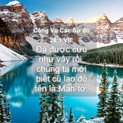 Picture 04 - Công Vụ Các Sứ đồ 28:1 VIE - Đã được cứu như vậy rồi, chúng ta - Bible Verse Picture