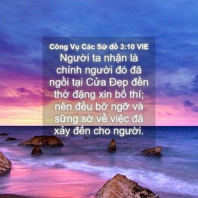 Picture 04 - Công Vụ Các Sứ đồ 3:10 VIE - Người ta nhận là chính người đó đã - Bible Verse Picture