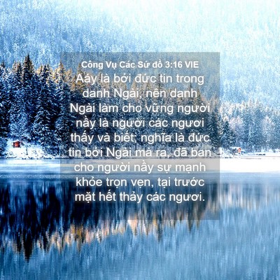 Picture 04 - Công Vụ Các Sứ đồ 3:16 VIE - Aáy là bởi đức tin trong danh Ngài, nên - Bible Verse Picture