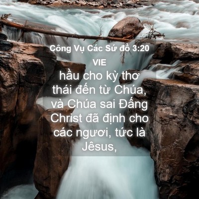 Picture 04 - Công Vụ Các Sứ đồ 3:20 VIE - hầu cho kỳ thơ thái đến từ Chúa, và - Bible Verse Picture